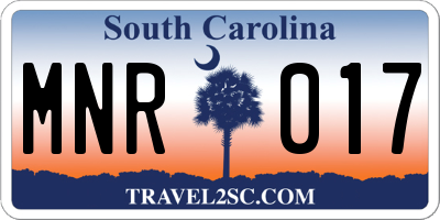 SC license plate MNR017