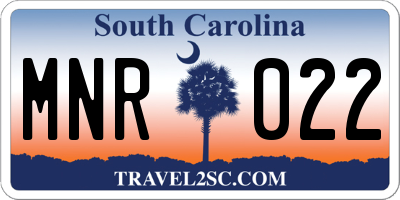 SC license plate MNR022