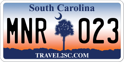 SC license plate MNR023