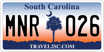 SC license plate MNR026