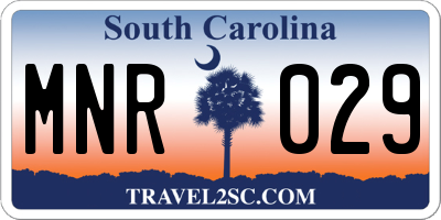 SC license plate MNR029