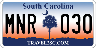 SC license plate MNR030