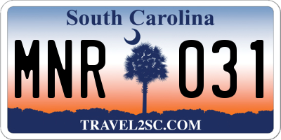 SC license plate MNR031
