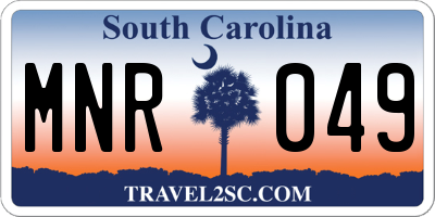 SC license plate MNR049