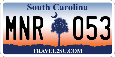 SC license plate MNR053