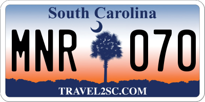 SC license plate MNR070