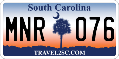 SC license plate MNR076