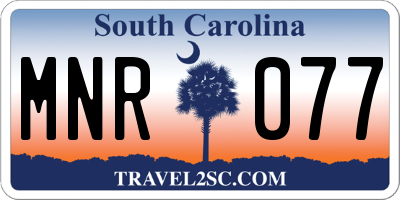 SC license plate MNR077