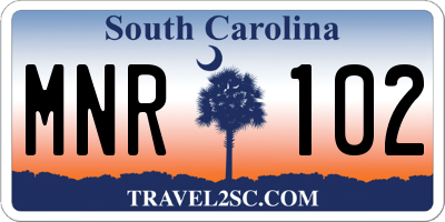 SC license plate MNR102
