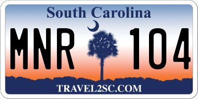 SC license plate MNR104