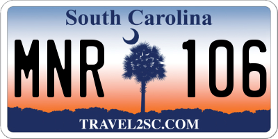 SC license plate MNR106