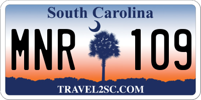 SC license plate MNR109