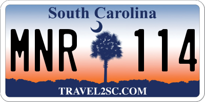 SC license plate MNR114