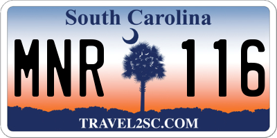 SC license plate MNR116