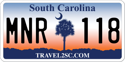 SC license plate MNR118
