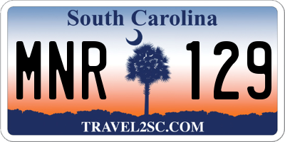 SC license plate MNR129