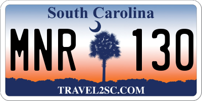 SC license plate MNR130