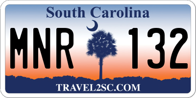 SC license plate MNR132