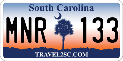 SC license plate MNR133