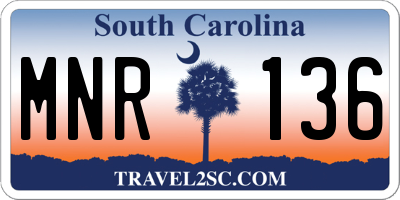 SC license plate MNR136