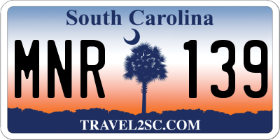 SC license plate MNR139