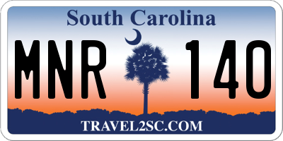 SC license plate MNR140
