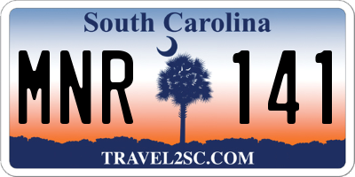 SC license plate MNR141