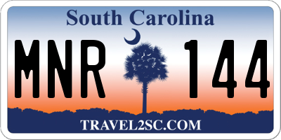 SC license plate MNR144