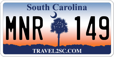 SC license plate MNR149