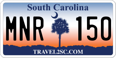 SC license plate MNR150