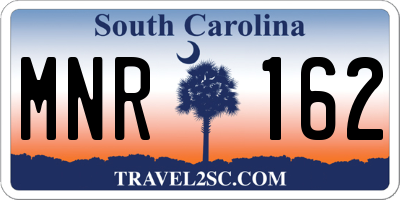 SC license plate MNR162
