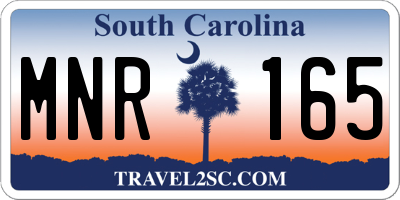 SC license plate MNR165