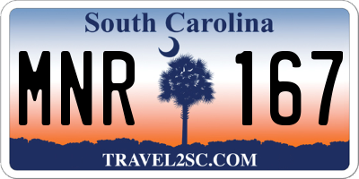 SC license plate MNR167