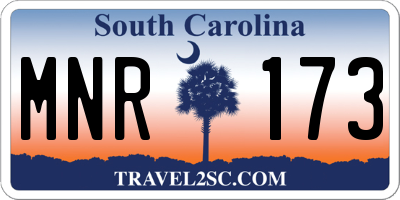 SC license plate MNR173