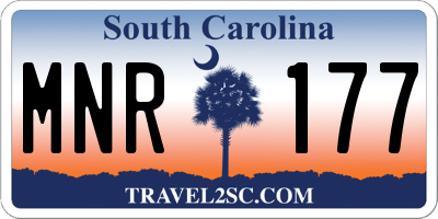 SC license plate MNR177
