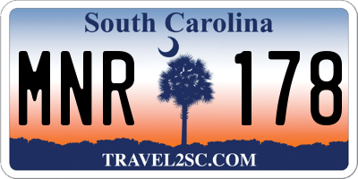 SC license plate MNR178