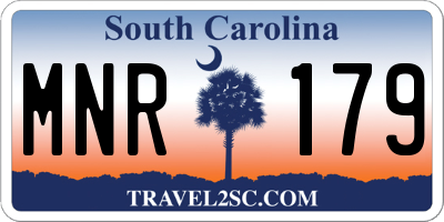 SC license plate MNR179