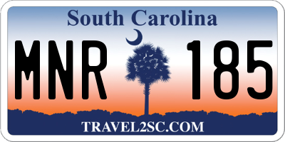 SC license plate MNR185