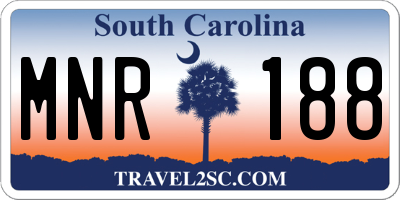 SC license plate MNR188