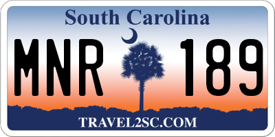 SC license plate MNR189