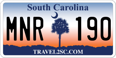 SC license plate MNR190
