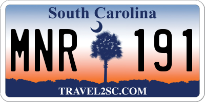 SC license plate MNR191