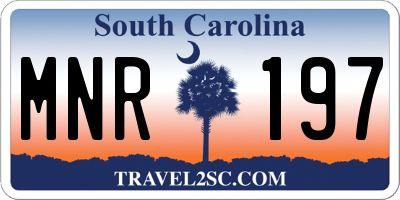 SC license plate MNR197