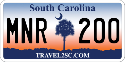 SC license plate MNR200