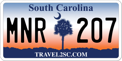 SC license plate MNR207