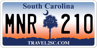 SC license plate MNR210