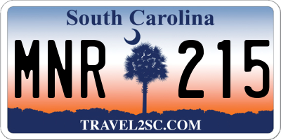 SC license plate MNR215