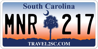 SC license plate MNR217
