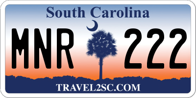SC license plate MNR222