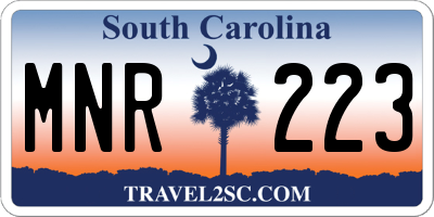 SC license plate MNR223